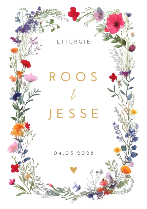 Liturgie boekje trouwdienst Wildflower Love