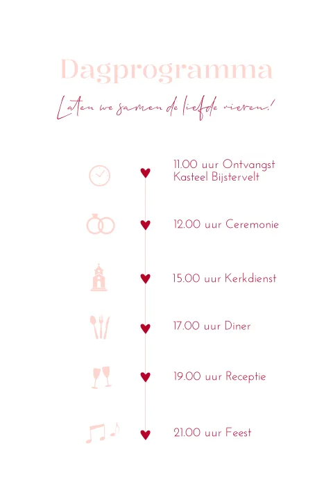 Dagprogramma modern roze rood