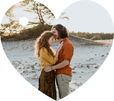 Hartjes label met foto voor bij trouwkaart - 16 stuks