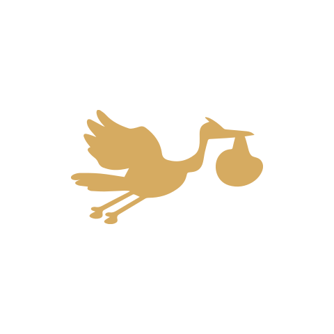 Sluitsticker geboortekaartje wit ooievaar