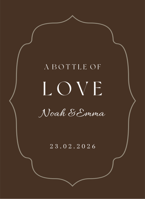 Wijnetiket staand 8x11 Velvet Brown