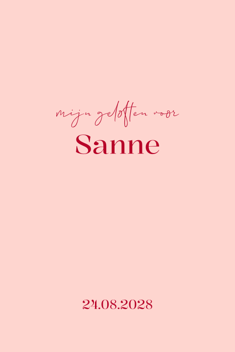 Geloftenboekje bruiloft modern roze his vows