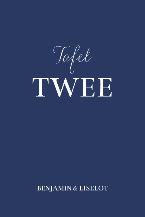 Tafelnummer kaart bruiloft classic blue