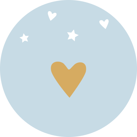 Sluitsticker geboortekaartje Lucas blauw hartjes sterren