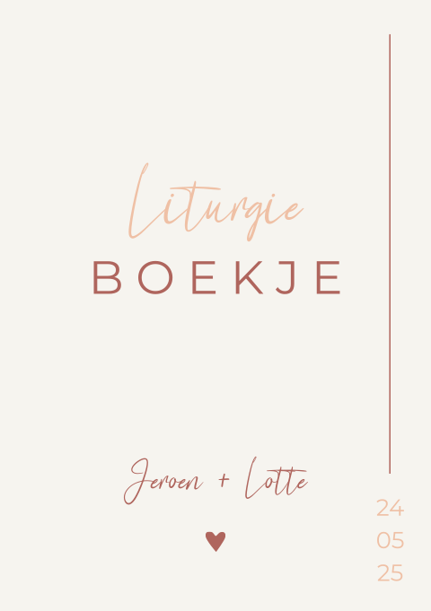 Liturgie boekje trouwdienst Romantic Rose