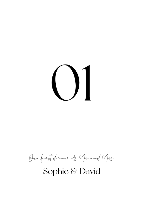 Tafelkaart boogvorm modern chic