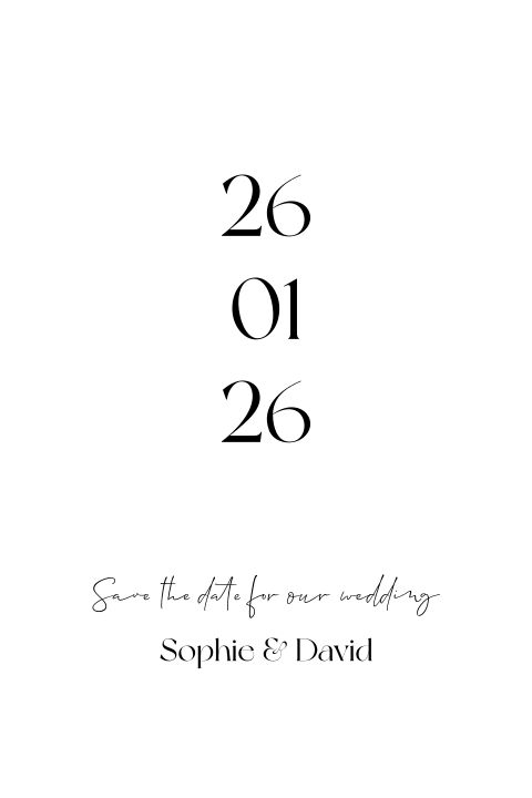 Save the date kaart boogvorm modern chic