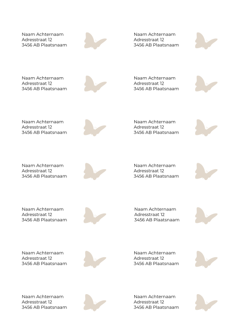 Adresstickers geboortekaartje Anne boogvorm