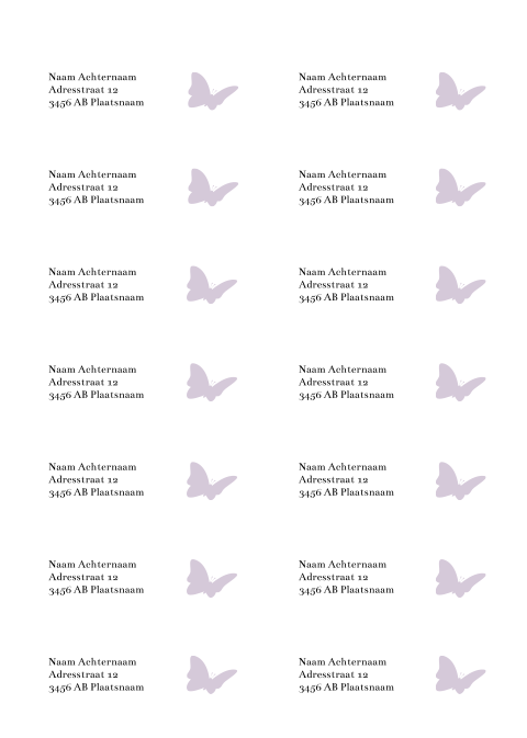 Adresstickers geboortekaartje rond Philou