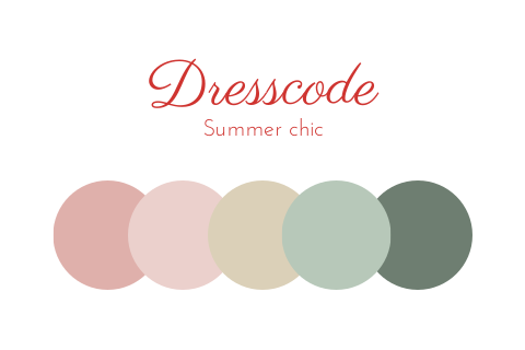 Dresscode kaartje bruiloft kleurenschema Loving red