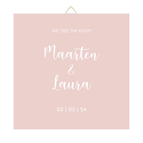 Tegeltje trouwhuisstijl Romantic Peach