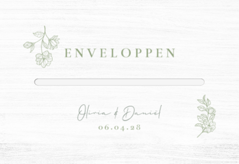 Enveloppenkist bruiloft wit Garden Flowers