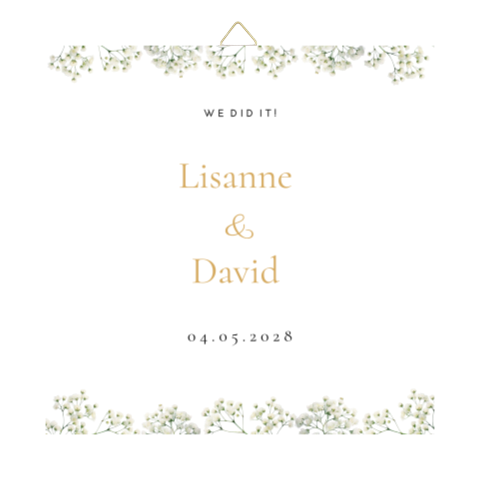 Tegeltje trouwhuisstijl Ivory Blossoms