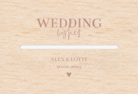 Enveloppenkist bruiloft hout Dusty Pink