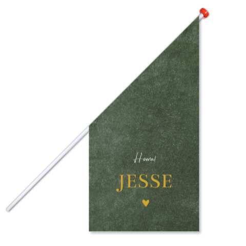 Geboortevlag klein geboortekaartje Jesse velvet groen
