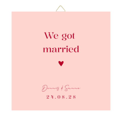 Tegeltje trouwhuisstijl Pink Love