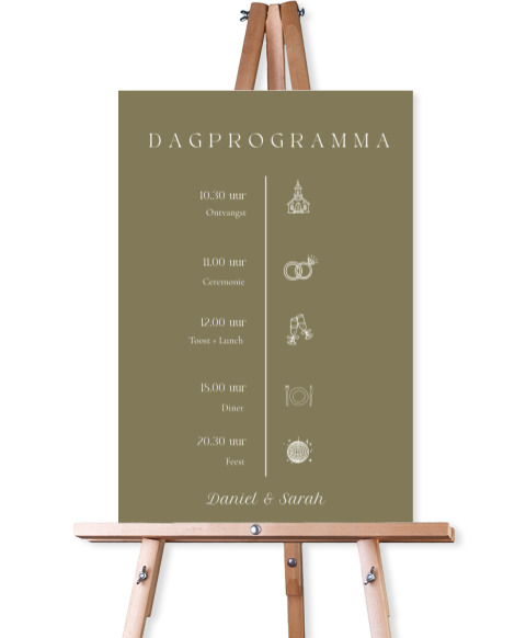 Programmabord bruiloft Heritage Love