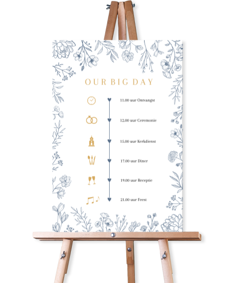 Programmabord bruiloft Elegant Bloom