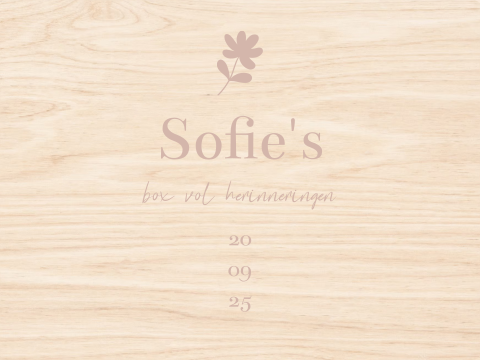 Memory box baby geboortekaartje Sofie oudroze bloem