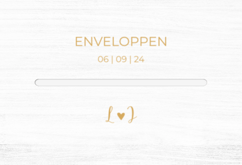 Enveloppenkist bruiloft wit Golden Lettering