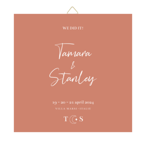 Tegeltje trouwhuisstijl Italian Boho