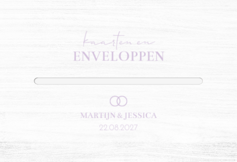 Enveloppenkist bruiloft wit Lovely Lila