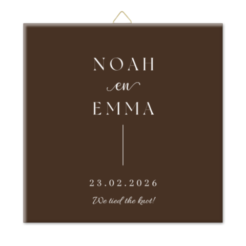 Tegeltje trouwhuisstijl Velvet Brown