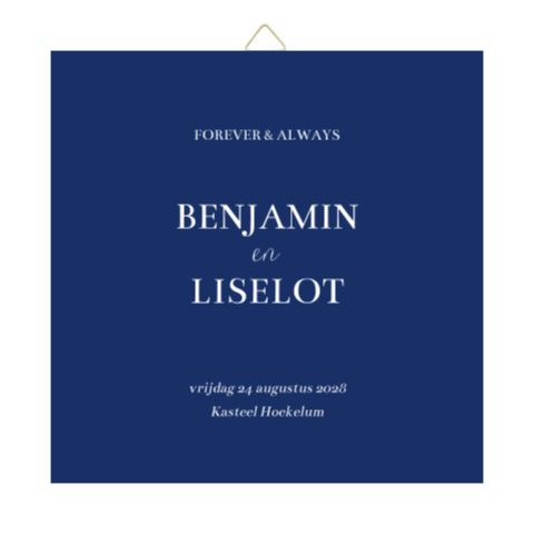 Tegeltje trouwhuisstijl Classic Blue