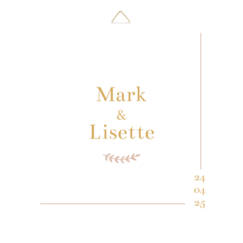 Tegeltje trouwhuisstijl Golden Love