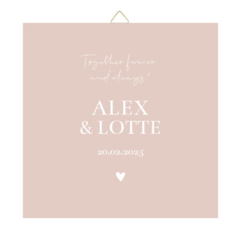 Tegeltje trouwhuisstijl Dusty Pink