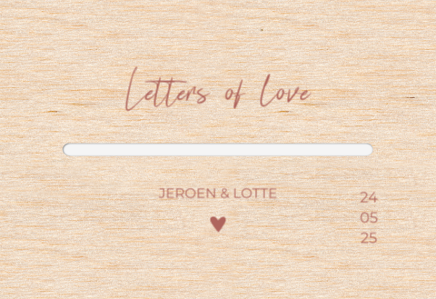 Enveloppenkist bruiloft hout Romantic Rosé