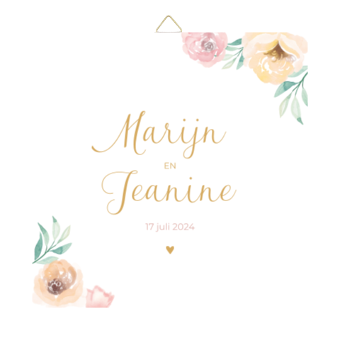 Tegeltje trouwhuisstijl Flowers Watercolor 