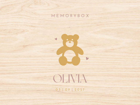 Memory box baby meisje geboortekaartje Olivia