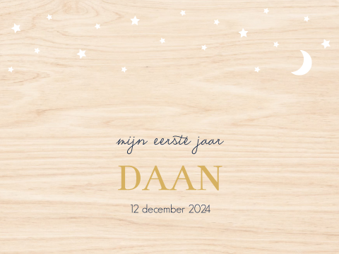 Memory box baby geboortekaartje Daan sterren blauw