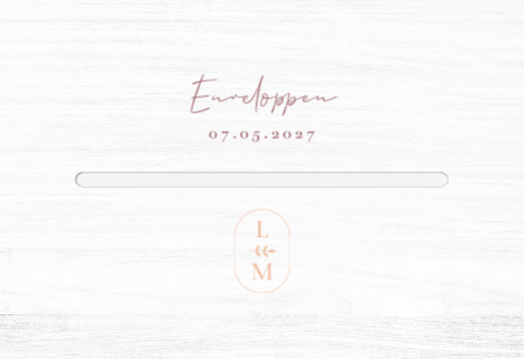 Enveloppenkist bruiloft wit Bohemian Love