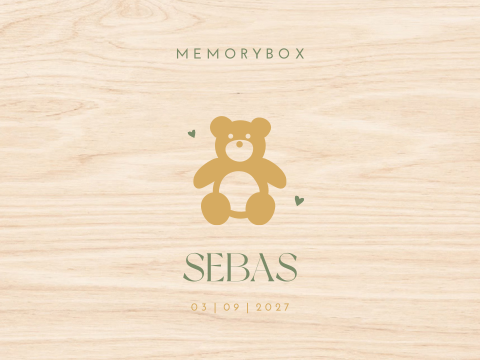Memory box baby geboortekaartje Sebas