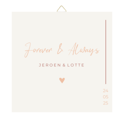 Tegeltje trouwhuisstijl Romantic Rose