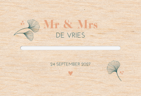 Enveloppenkist bruiloft hout Ginkgo Green