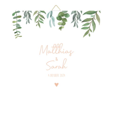 Tegeltje trouwhuisstijl Botanical Leaves