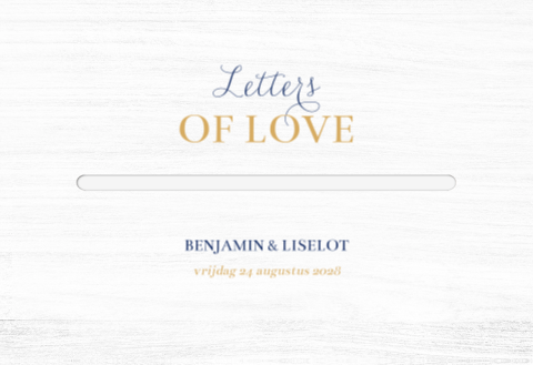 Enveloppenkist bruiloft wit Classic Blue