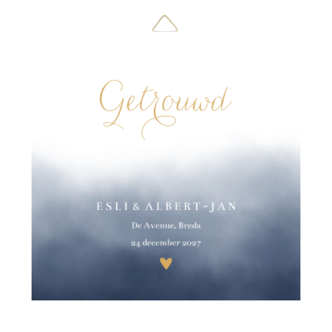 Tegeltje trouwhuisstijl Watercolor Blue