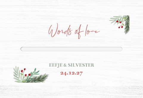 Enveloppenkist bruiloft wit Christmas Love