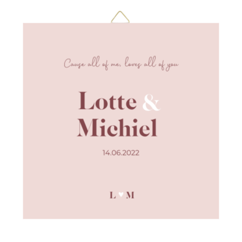 Tegeltje trouwhuisstijl Modern Love