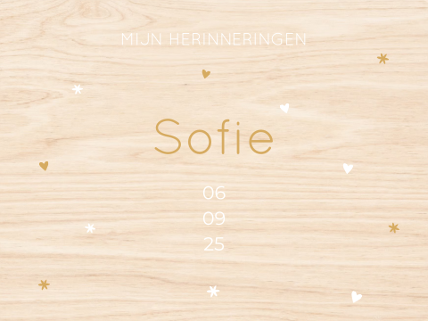 Memory box baby geboortekaartje Sofie hartjes lief