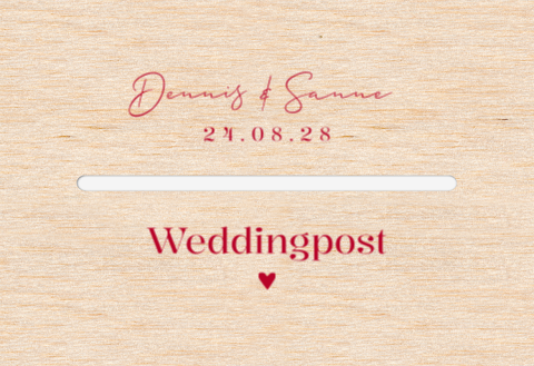 Enveloppenkist bruiloft hout Pink Love