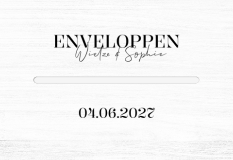 Enveloppenkist bruiloft wit Black & White