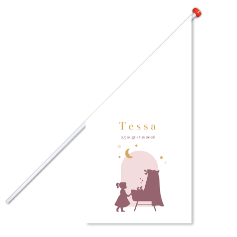 Geboortevlag klein Tessa wieg silhouet