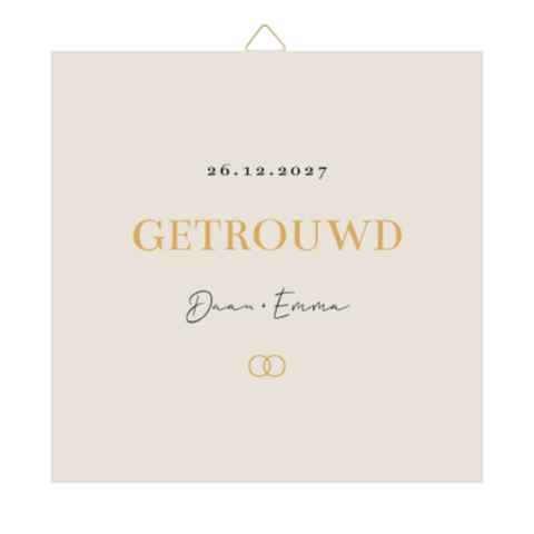 Tegeltje trouwhuisstijl Romantic Beige