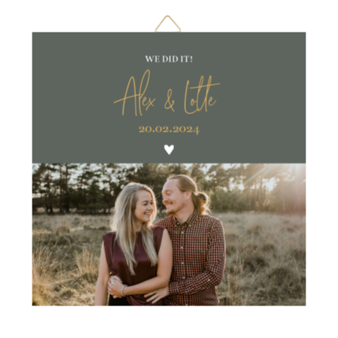 Tegeltje trouwhuisstijl Modern Green