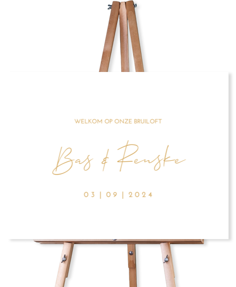 Welkomstbord bruiloft romantisch Golden Romance